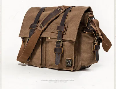 Men's canvas shoulder bag