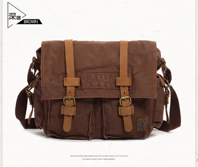 Men's canvas shoulder bag