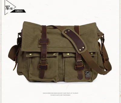 Men's canvas shoulder bag