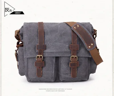 Men's canvas shoulder bag