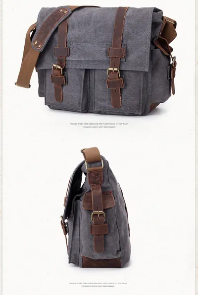 Men's canvas shoulder bag