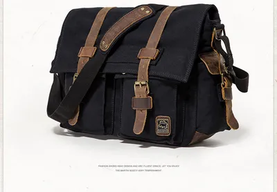 Men's canvas shoulder bag