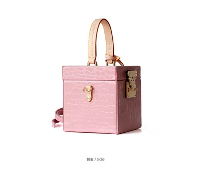 New mini hit color hand box bag small square bag female candy color slung leather lock box package