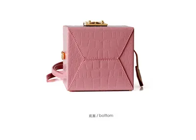 New mini hit color hand box bag small square bag female candy color slung leather lock box package