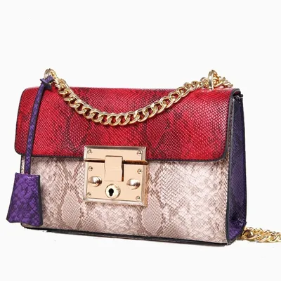 Lock chain small square bag