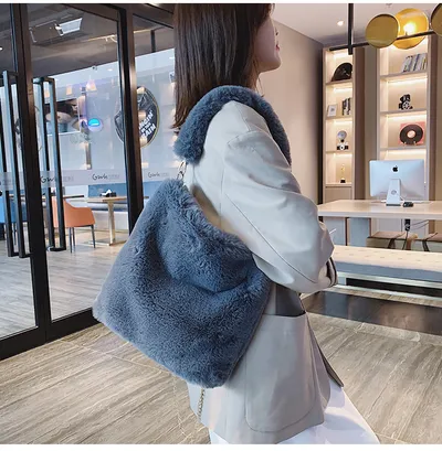 Plush women bag handbag
