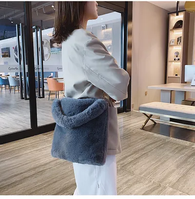 Plush women bag handbag