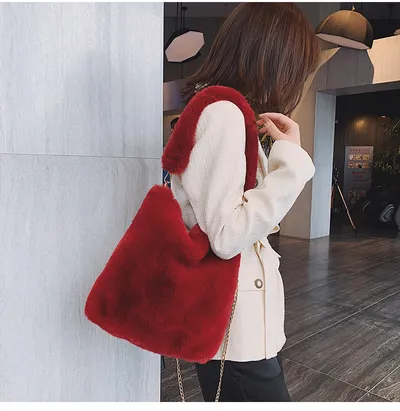 Plush women bag handbag