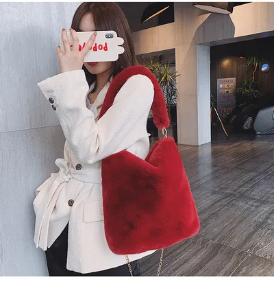 Plush women bag handbag