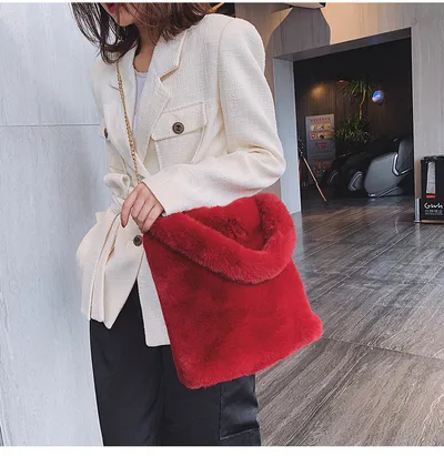Plush women bag handbag