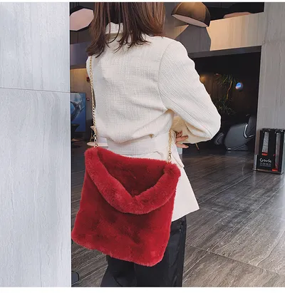 Plush women bag handbag