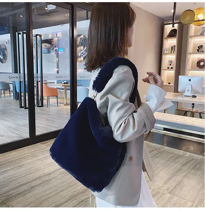 Plush women bag handbag