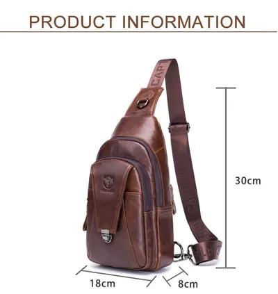 Men Genuine Leather Crossbody Bag