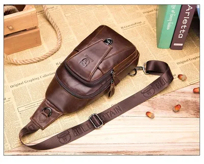 Men Genuine Leather Crossbody Bag