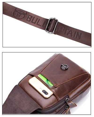 Men Genuine Leather Crossbody Bag