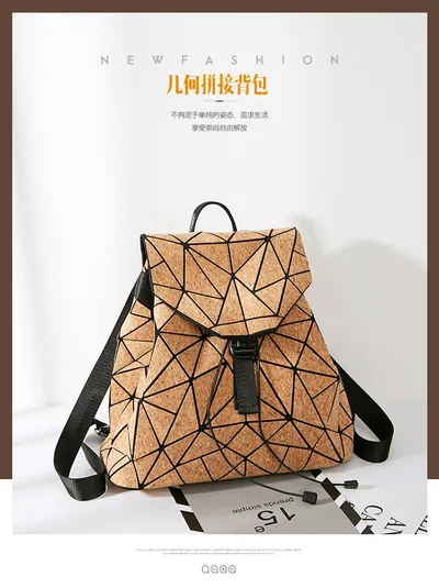 KAOGE Original Natural Cork Backpack Women Fashion Wooden Vegan Bag Female Backpacks Travel Bagpack Girl School Bag