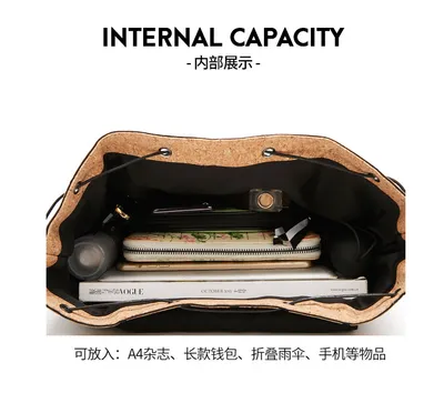 KAOGE Original Natural Cork Backpack Women Fashion Wooden Vegan Bag Female Backpacks Travel Bagpack Girl School Bag