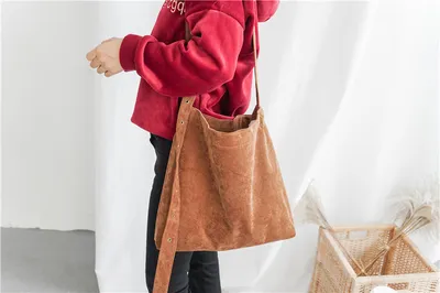 Corduroy canvas bag