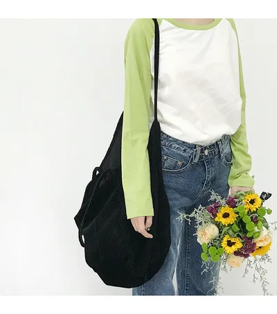 Vintage corduroy shoulder bag