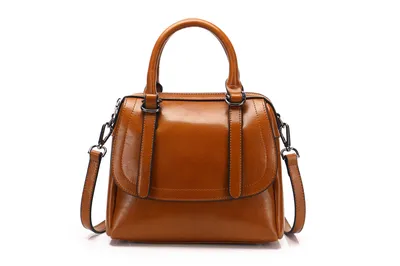 New style oil wax leather portable shoulder bag