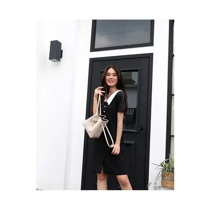 Cowhide shoulder bag