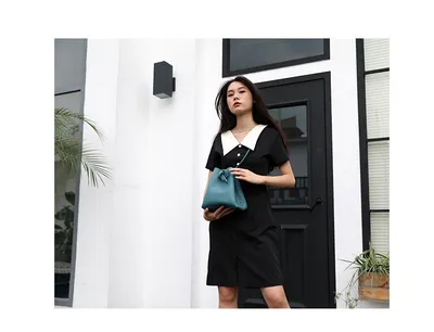 Cowhide shoulder bag