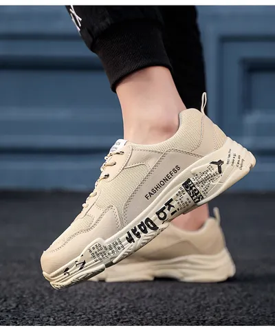 Korean fashion mesh panel shoes