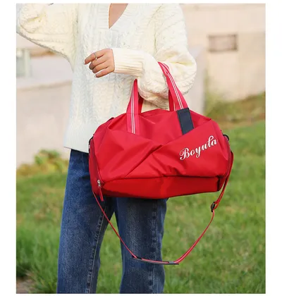 Sports gym bag women's wet and dry shoes