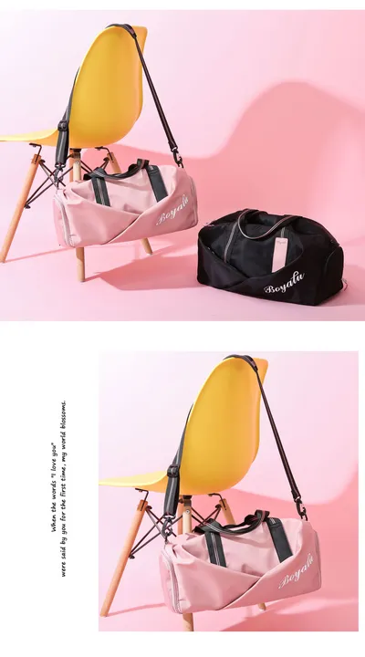 Sports gym bag women's wet and dry shoes