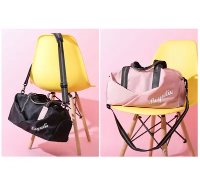 Sports gym bag women's wet and dry shoes