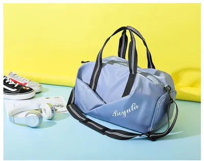 Sports gym bag women's wet and dry shoes