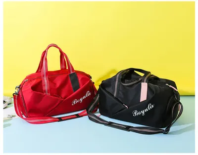Sports gym bag women's wet and dry shoes