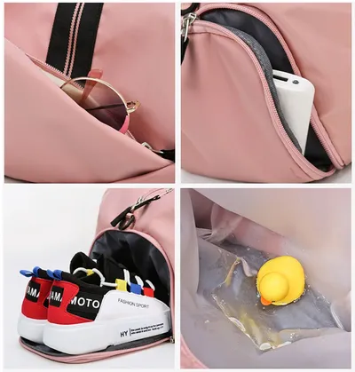 Sports gym bag women's wet and dry shoes