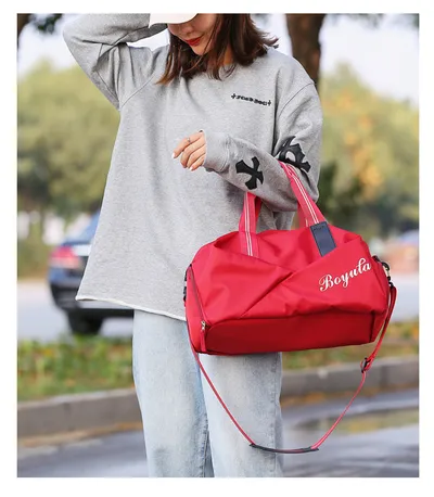 Sports gym bag women's wet and dry shoes
