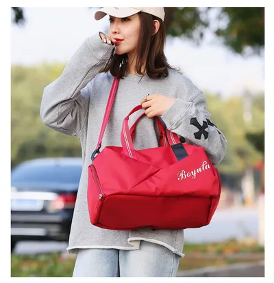 Sports gym bag women's wet and dry shoes
