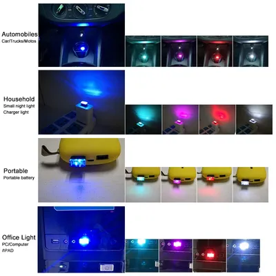 مصباح ليلي صغير داخلي للسيارة يعمل بمنفذ USB
