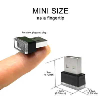 مصباح ليلي صغير داخلي للسيارة يعمل بمنفذ USB