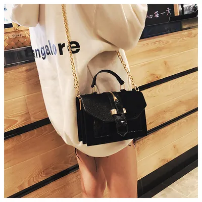 Korean Style Leopard Print Shoulder Bag Crossbody Bags For Women With Zipper Decoration Ladies Chain Handbags