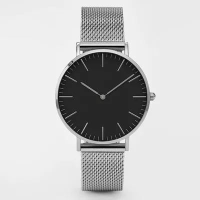 Steel strap watch double needle rose gold ultra-thin quartz men's watch