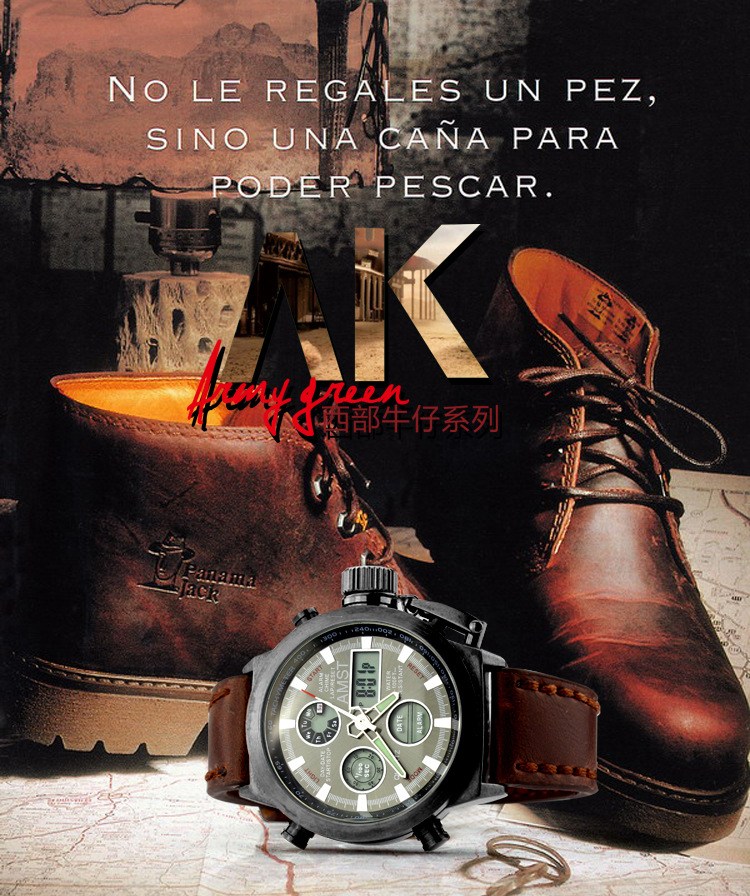 Outdoor watch sports led waterproof clock