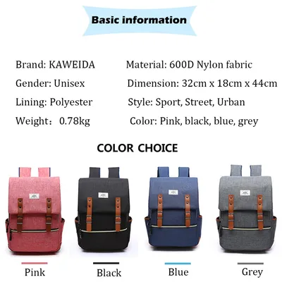 Vintage men women canvas backpacks school bags for teenage girls laptop backpack with USB charging fashion travel