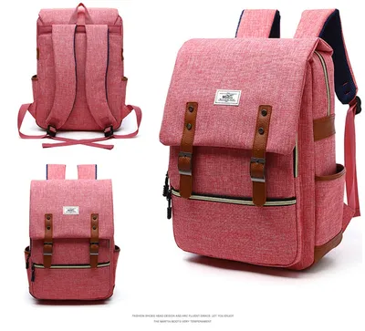 Vintage men women canvas backpacks school bags for teenage girls laptop backpack with USB charging fashion travel