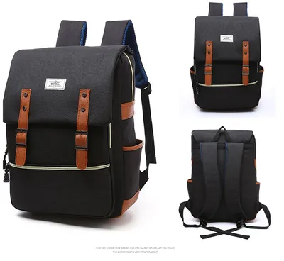 Vintage men women canvas backpacks school bags for teenage girls laptop backpack with USB charging fashion travel