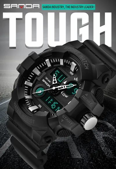 Waterproof men's electronic watch