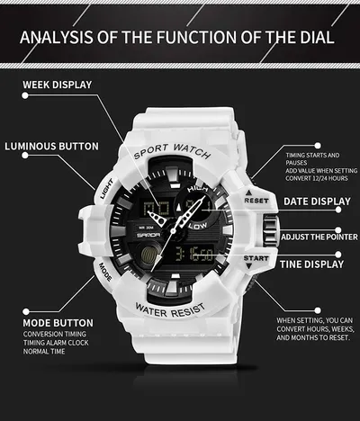 Waterproof men's electronic watch