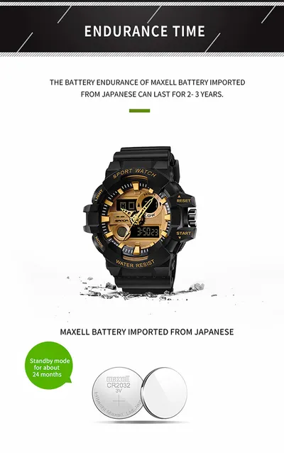 Waterproof men's electronic watch