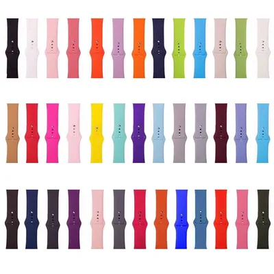 Compatible with Apple, Applicable Monochrome Silicone Strap For Iwatch Generation