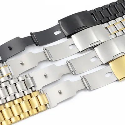 Solid stainless steel with elbow strap gold black strap