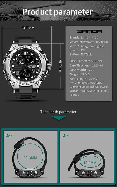 Outdoor sports electronic watch