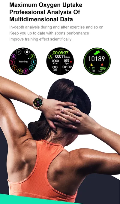 Smart watch 1.2 inch true round screen touch monitoring